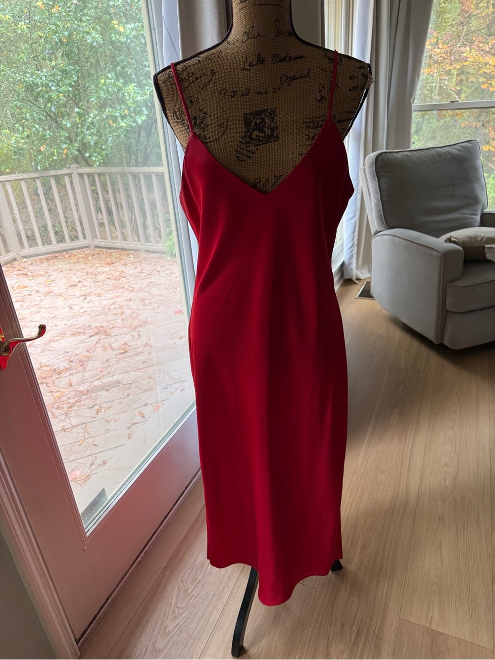 Gianni Bini Red Slip Dress with Spaghetti Straps